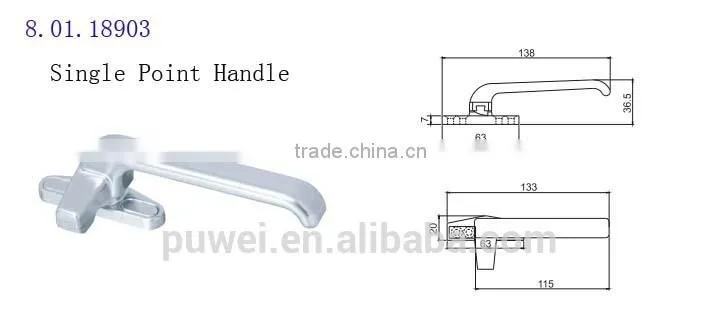 Aluminum Accessory Aluminum Windows Handle Window and Door Single Point Handles