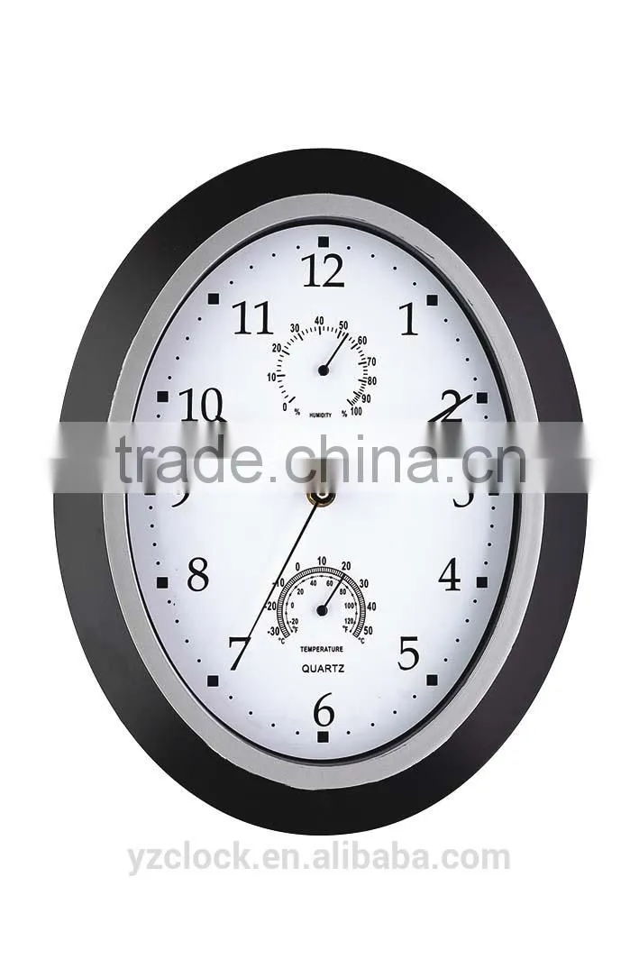 Oval Clock Weather Station Wall Clock With Temperature YZ-8922