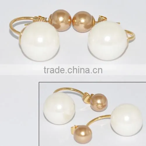 Fashion Stainless Steel Pearl Earring with Diamond Jewellery