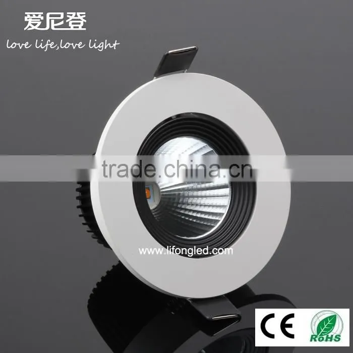 Dimmable 8W CITIZEN COB ceiling downlight,beam angle 15D warm white