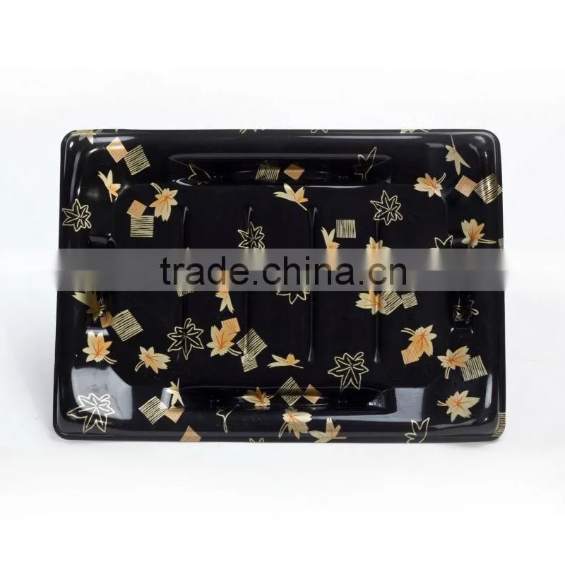 SM1-1205E Hot sale Golden Brush plastic sushi packing box with lid