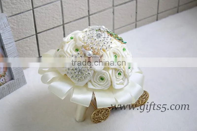Custom Beaded Bouquet Jeweled Flower Bridesmaids Bouquet in handmade