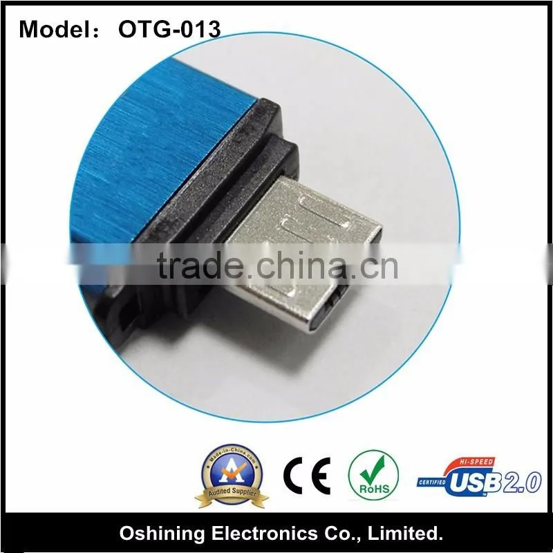 USB 2.0 Interface Type pendrive and 8-16G,64GB, 32GB,8GB,16GB Capacity otg usb flash drive (otg-09)