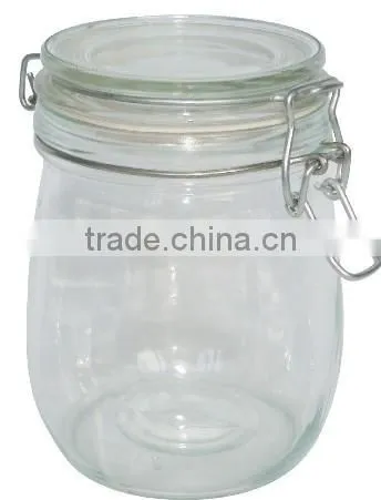 750ml zibo ball shape glass jar locking lid