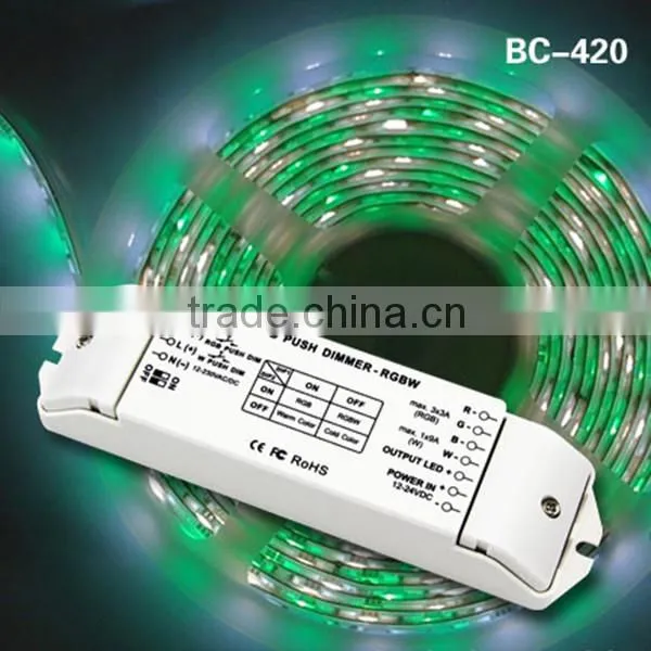 4 channels rgbw strip led RGBW controller wireless 5-24V with push dimming