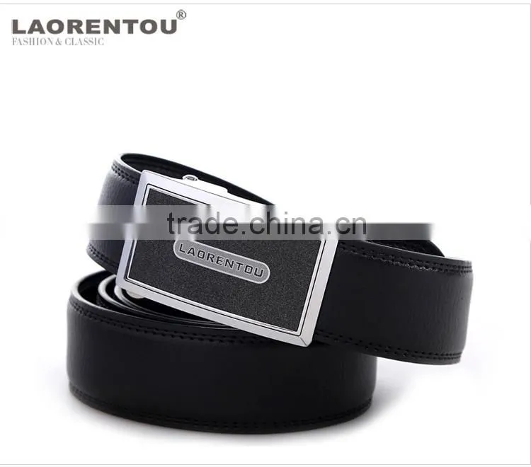 wholesale leather belt strap automatic buckle leather belt black leather belt