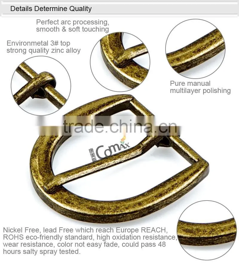 Handbag custom metal pin anti brass belt buckle