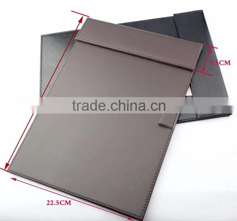 A4 leather clipboard /a4 pu leather folding magnetic clipboard