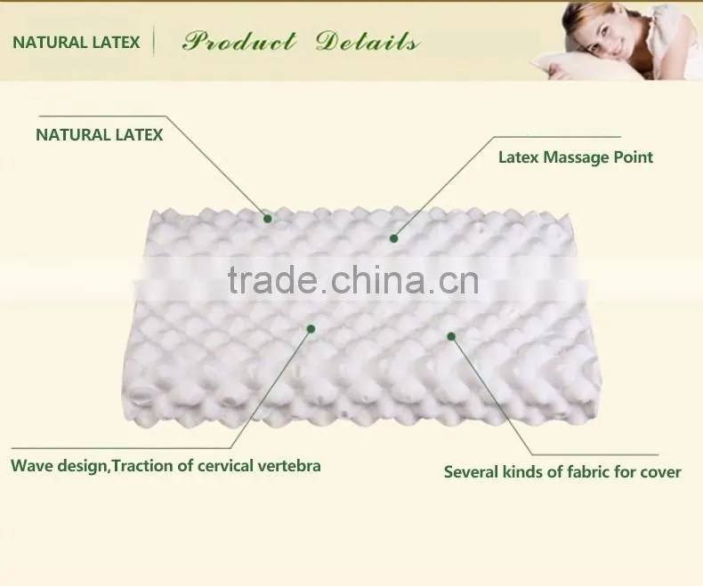 Woof Tooth Shape Natural Pillow Inner Latex Foam Massage Pillow