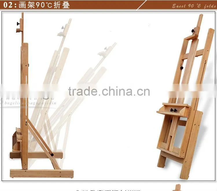 in stock 55*61*143(232)cm professional artist painting easel beech wood easel big master easel