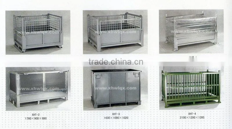 Folding steel mesh container/cage pallet