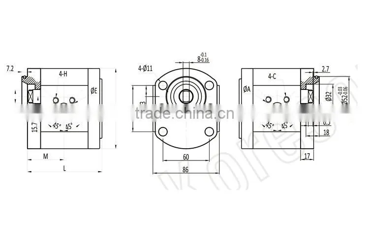 X072 serie hydraulic gear pump for STEYR tractor
