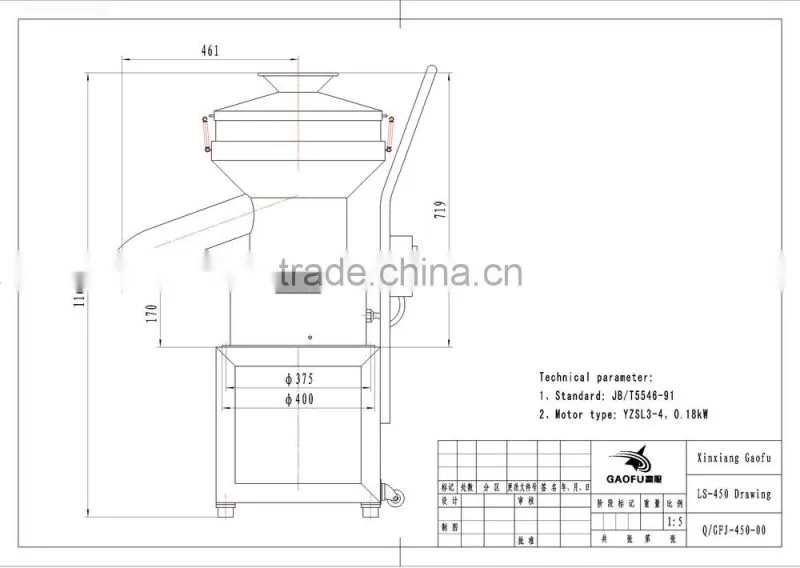 food grade stainless steel flour sifter machine
