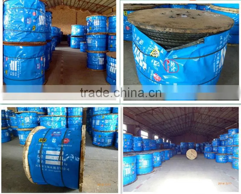 China ungalvanized steel wire rope 6x19W
