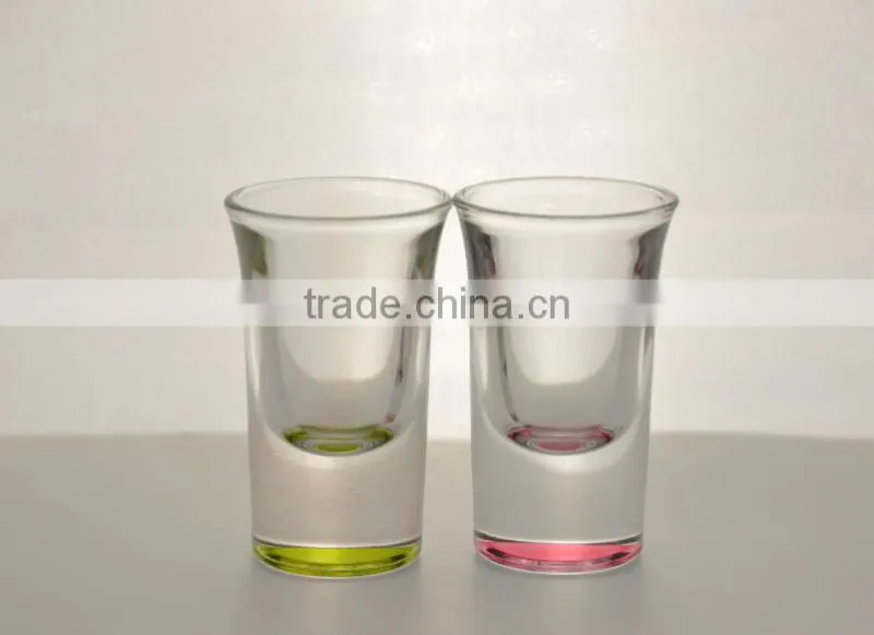 Anhui factory FDA inspection wholesale bottom colored wine shot glass