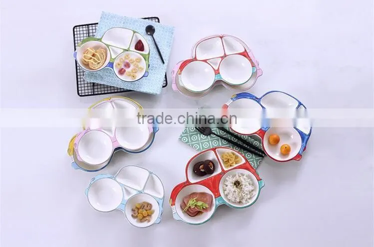 9inch Car shape ceramic plate children ceramic plate kids funny ceramic plate