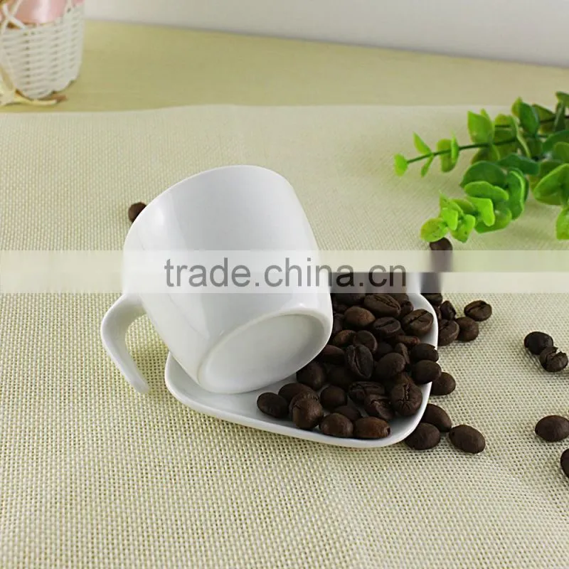 Chine suppliers Customized logo white ceramic espresso cups set