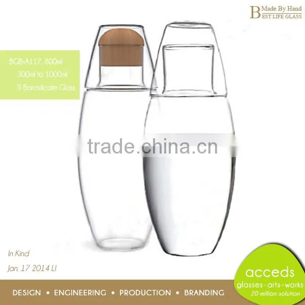 Different Shaped Design Custom Glass Drink Bottle BPA Free