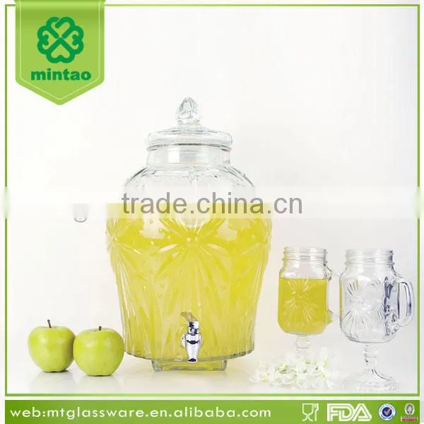 Hot selling beverage dispenser set with mason jars