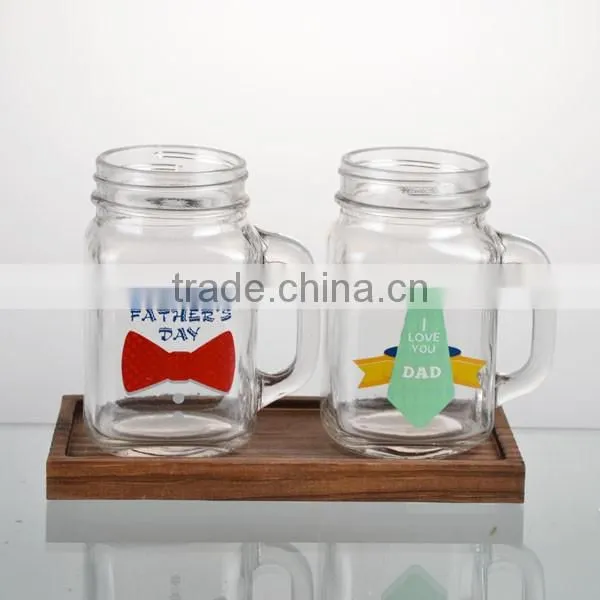 18oz lovers mason jars healthy snacks with lid straw with handle with wooden stand