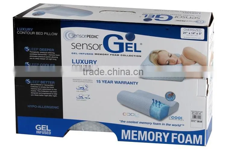 High quality luxury breathable soft fabric contour memory foam orthopedic pillow