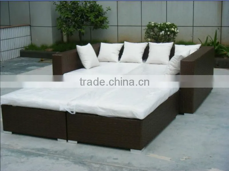 double rattan sofa bed outdoor rattan furniture
