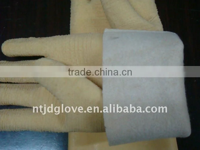 Welding gloves Latex gloves 35 CM Jersey fabric liner,wave crinkled latex glove . Safety gloves