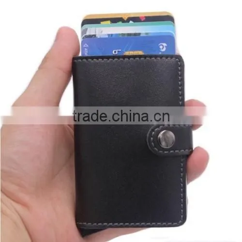 Aluminum PU Leather ID Credit Card RFID Protector Holder Case Purse Wallet