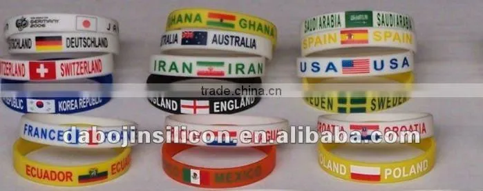 flag wristband country flag silicone rubber wristbands