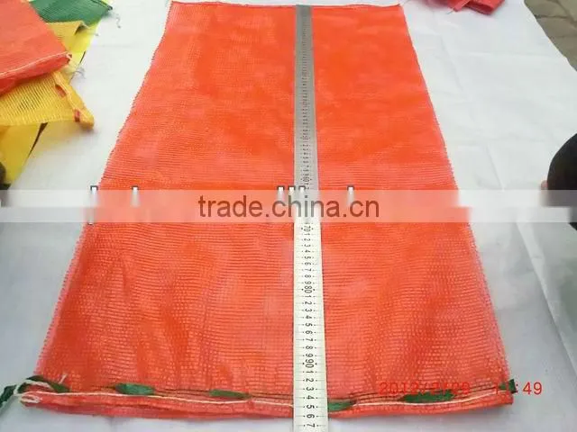 45*75cm orange red color mesh bag for vegetables fruits