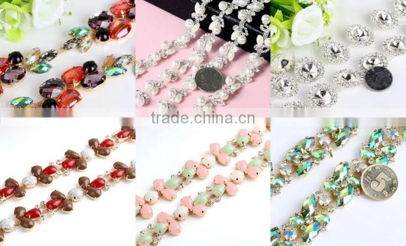 glass chaton + rhinestone fashion chains
