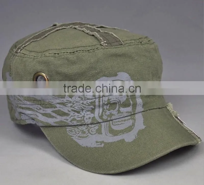 Laundry Detergent Denim Flat Top Hat Sublimation Distressed Cowboy Caps