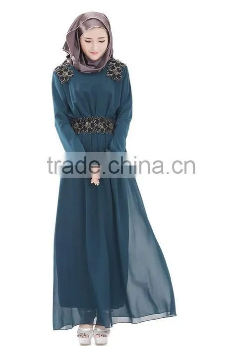 Ourself factory wholesale latest design long sleeve muslim evening dress
