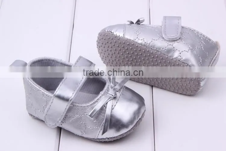 baby sliver PU leather shoes 2014 New Arrival baby shoe kids shoes wholesale