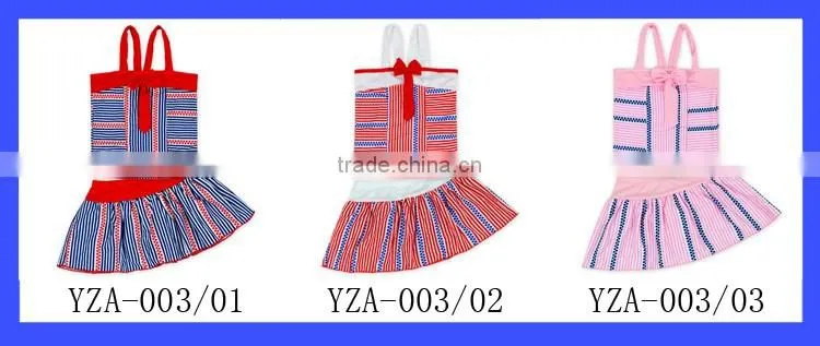 YZA-003 Yihong Fashion Style One Size Baby Red Strap Stripe With Dress Suit Kids Girls Wears Bikini