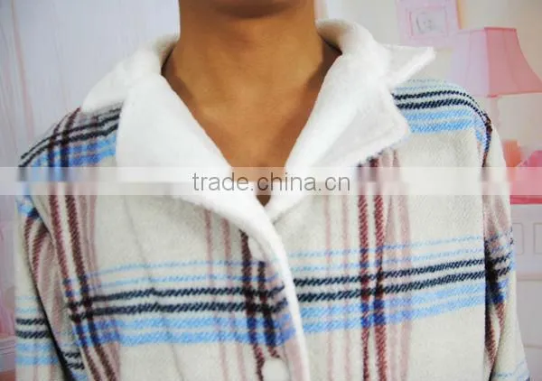 men's 100% polyester striped printed coral fleece pajama set