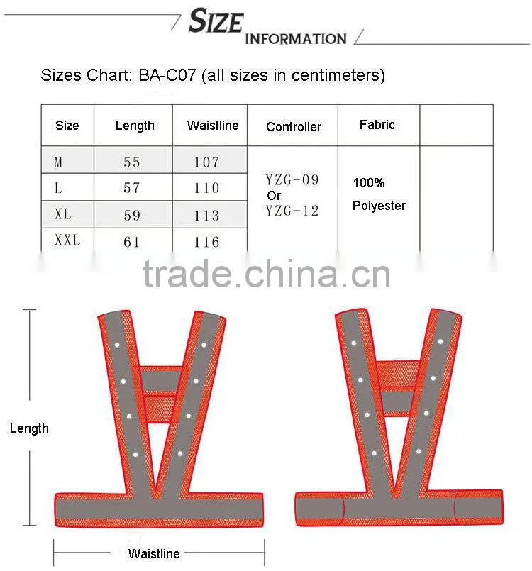 High visibility mesh Night Work Safety Vest with LED lights