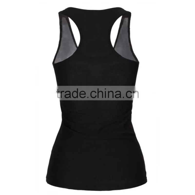 Polyester Tank Top backless with Spandex printed black Size:Free Size Sold By PC