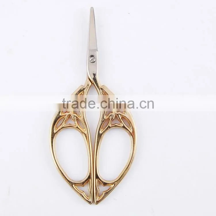 Golden Hollow Pattern Knitting Sewing Thread Scissor Vintage Fancy Scissors