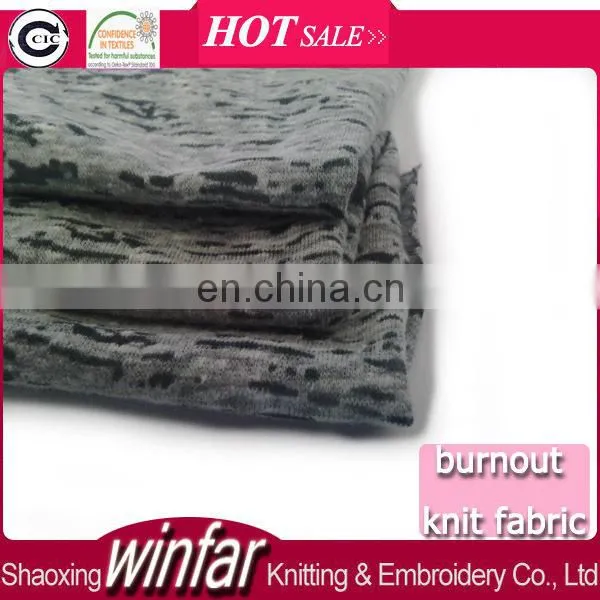 Winfar Knitting Textile Plain Dyed New Pattern Polyester Burnout Knitted Cotton Fabric
