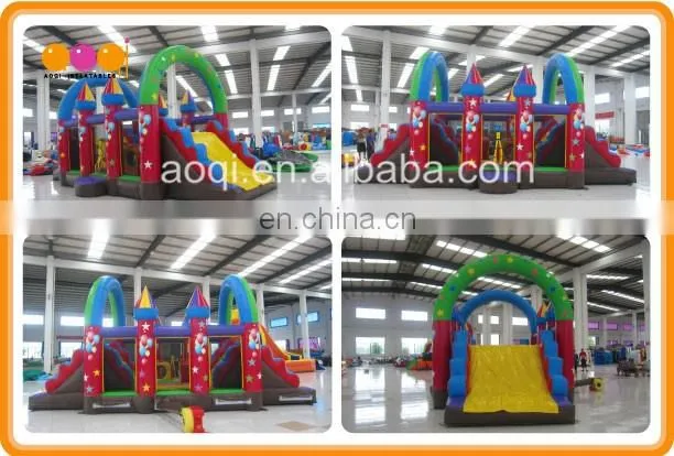 2016 newest design giant inflatable castle combo with slide for kids