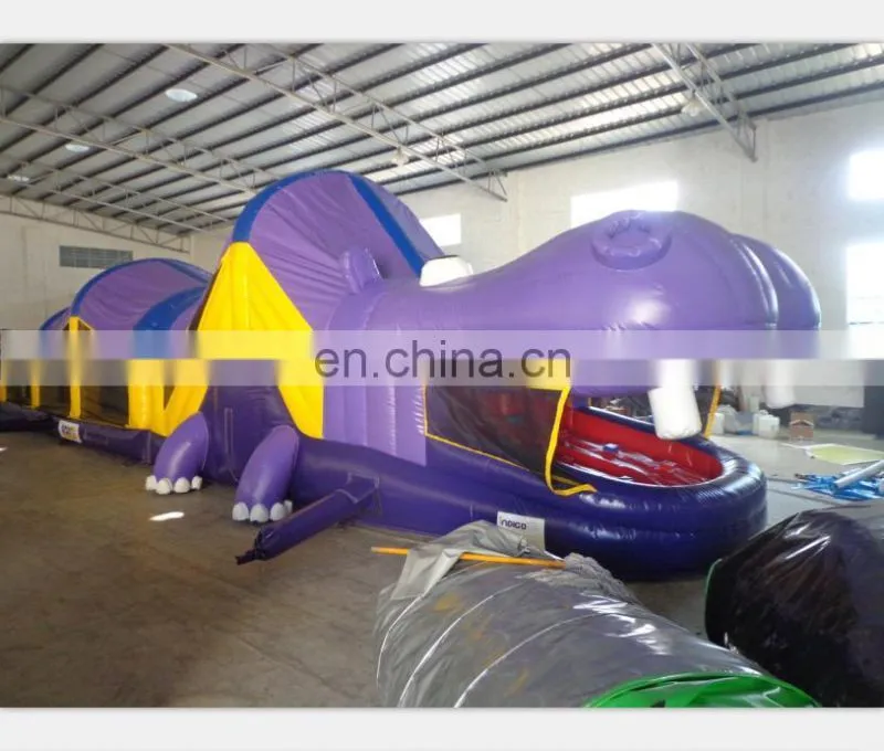2014 high quality new design giant Inflatable hippo obstacle course for sale