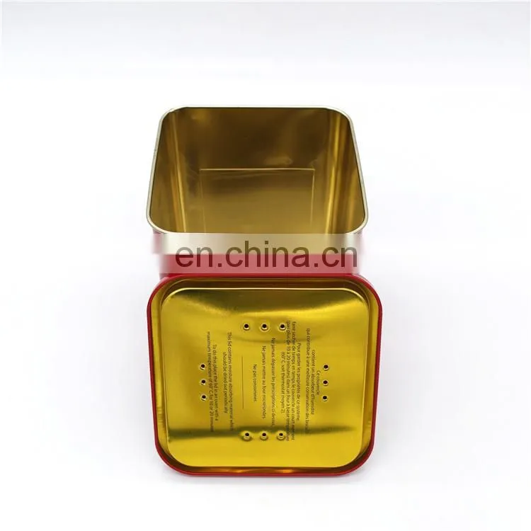 105x105 recycled metal tin cookie container whole sale
