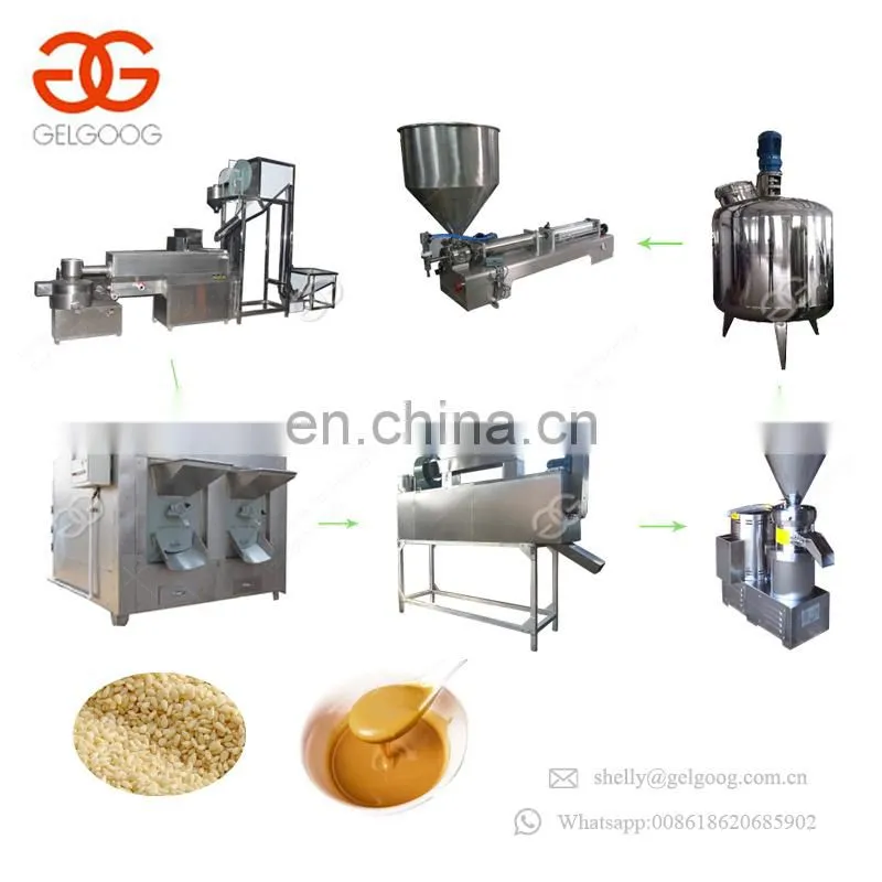 Full Automatic Peanut Grinding Machinery Sesame Butter Processing Line Tahini Making Machine For Sale