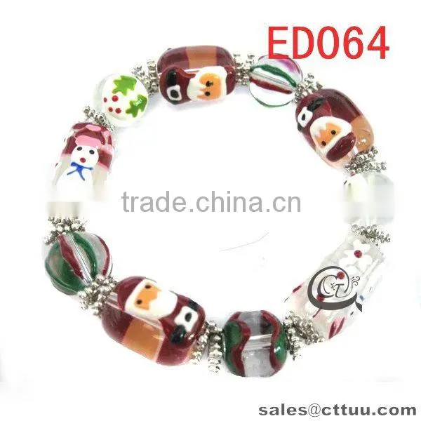hot sales enamel cloisonne bracelets with snow Father Christmas