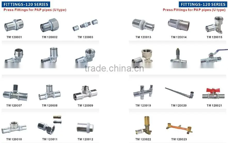 Hight quality U type copper press fittings for underfloor heating pipes