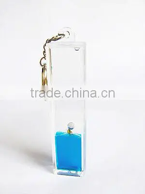 Acrylic Liquid Bubble Sand Timer Hourglass Keychain