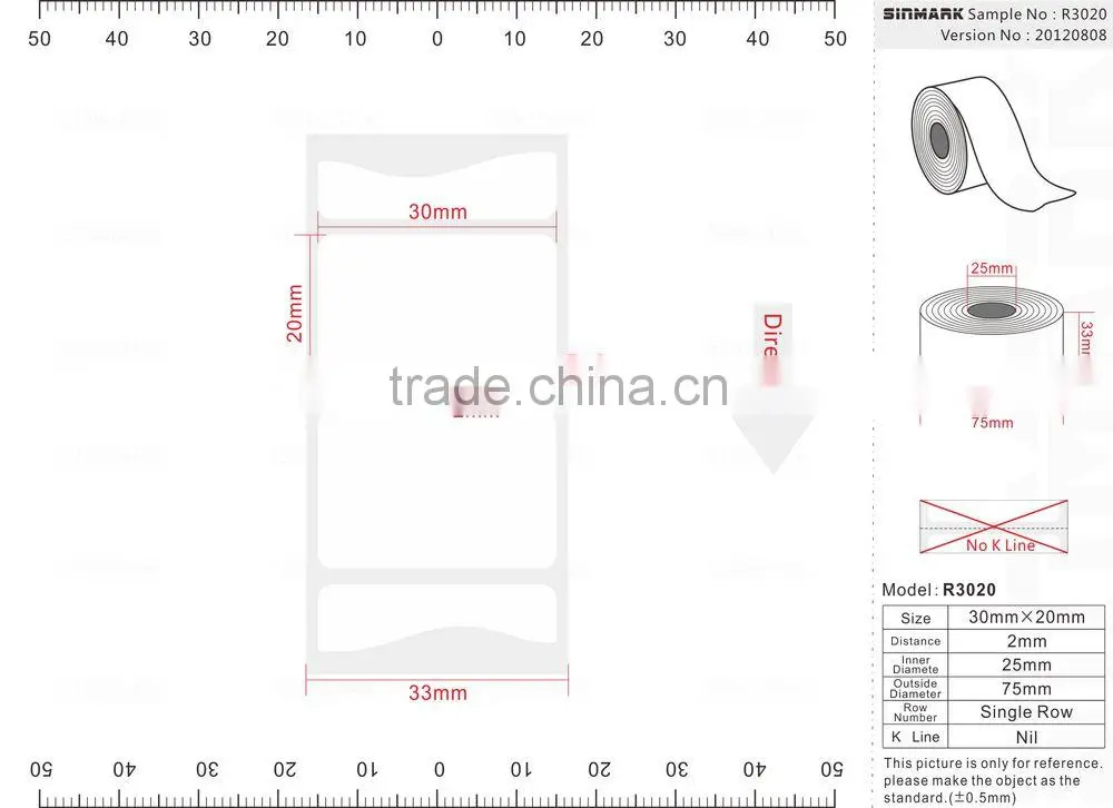 SINMARK R3020. N1100 safety make stickers adhesive labels address stickers