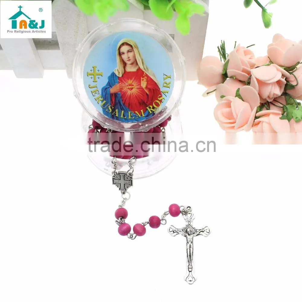 Alibaba Trade Assurance Supplier religious wood rosary necklace Hot Sale cheap