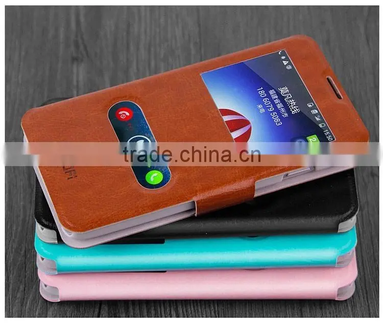 MOFi Case Celular Leather Flip Dot View Cover for Coolpad Dazen F1, Mobile Handset Coque Back Housing for Coolpad 8297